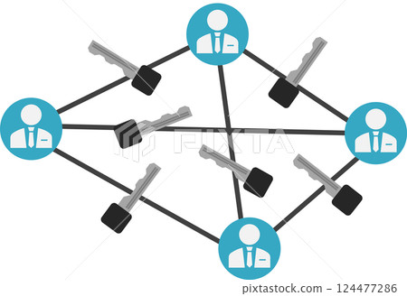 Illustration of symmetric key cryptography 124477286