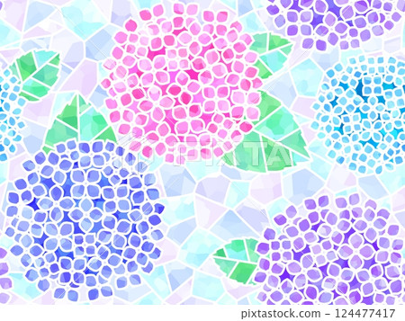 Hydrangea stained glass B-2 124477417