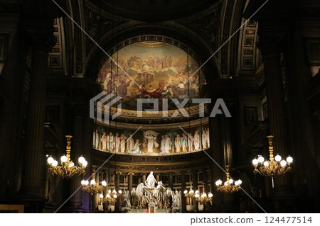 The magnificent interior of the Madeleine Church The magnificent interior of the Madeleine Church 124477514