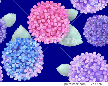 繡球花背景（水彩風格）D-4 124477619