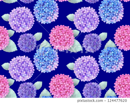 Hydrangea background (watercolor style) D-4' 124477620
