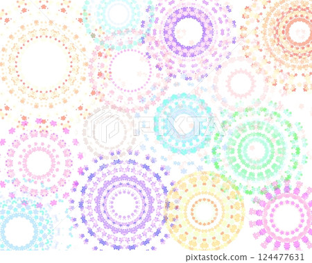 復古花卉煙火背景 124477631