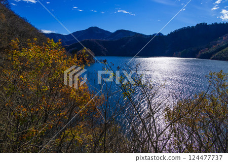 Lake Tokuyama in late autumn Lake Tokuyama in late autumn 124477737