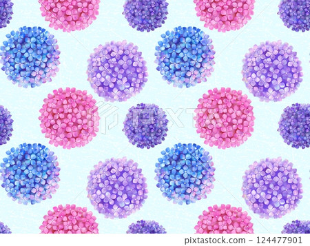 繡球花背景（水彩風格）E-3’ 124477901