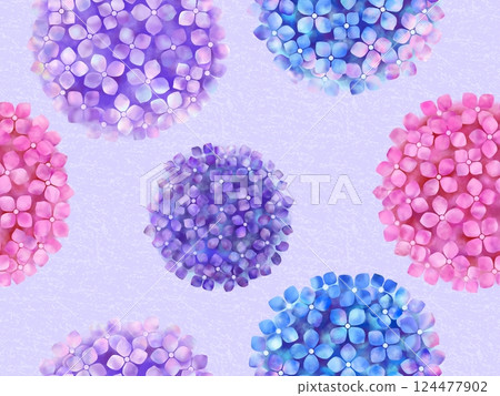 繡球花背景（水彩風格）E-4 124477902