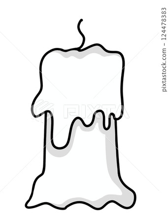 A simple, shortened candle with a solid color 124478383