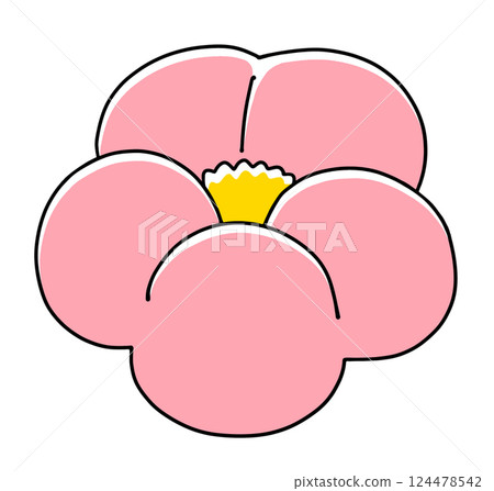A simple plum blossom nerikiri with a solid color A simple plum blossom nerikiri with a solid color 124478542