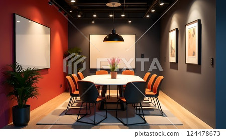 時尚的會議室/休息室 124478673