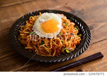 Kimchi fried noodles Kimchi fried noodles 124478771