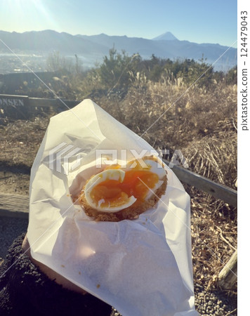 Fried soft-boiled egg Fried soft-boiled egg 124479043