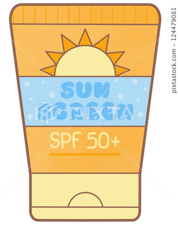 Cute Sun Screen Lotion Summer Element Cute Sun Screen Lotion Summer Element 124479081