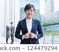 Female new recruits showing enthusiasm for work 124479294