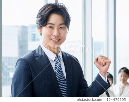Female new recruits showing enthusiasm for work 124479295