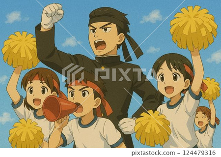Sports festival cheerleading squad leader student 124479316