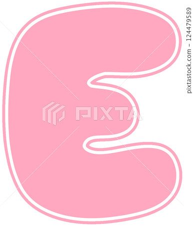 Pastel capital letter E with white border 124479589