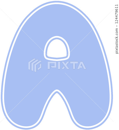 Pastel capital letter A with white border 124479611