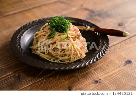 Pollock roe mayonnaise pasta Pollock roe mayonnaise pasta 124480121