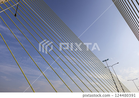 Cable Lines On The Bridge 124480391