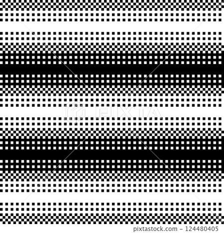 Simple pixel art illustration material - Black to transparent (white) gradation - Square 124480405