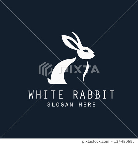 White Rabbit Minimalistic Flat Logo Design White Rabbit Minimalistic Flat Logo Design 124480693
