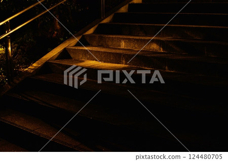 The light on the stairs illuminates the silence The light on the stairs illuminates the silence 124480705