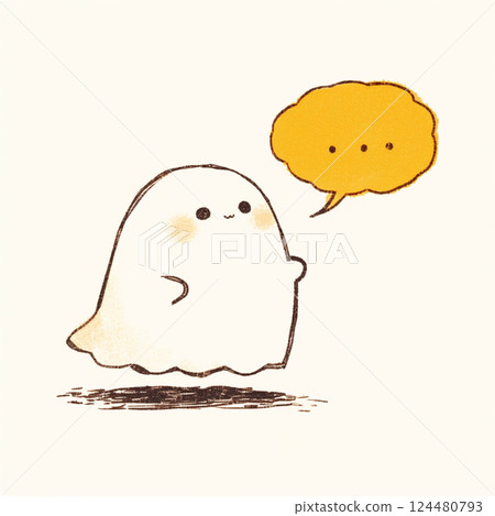 [Speech bubble] Cute ghosts and speech bubbles 124480793