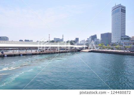 View from the ferry going from Takamatsu Port to Megijima View from the ferry going from Takamatsu Port to Megijima 124480872