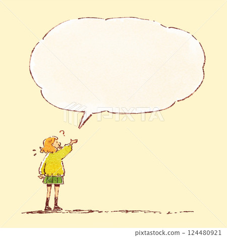 [氣球] 女孩和講話泡泡 124480921