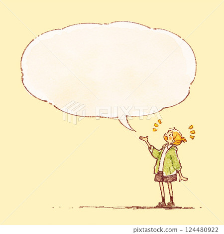 [對話泡泡] 說話的男孩和對話泡泡 124480922