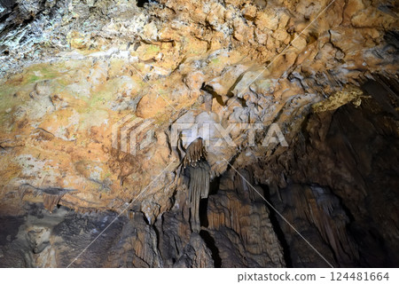 Image of the inside of the Akiyoshido cave, Kurotani sub-cave, Akiyoshidai, Chugoku region, with impressive stalactites and stalagmites, Miya City, Yamaguchi Prefecture (5) Image of the inside of the Akiyoshido cave, Kurotani sub-cave, Akiyoshidai, Chugoku region, with impressive stalactites and stalagmites, Miya City, Yamaguchi Prefecture (5) 124481664