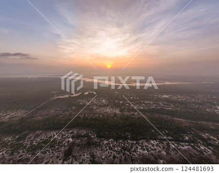 Aerial view Beautiful natural landscape Rainforest mountains in the sunrise or sunset time,Natural scenery tropical forest and fog in asia,Wide angle view drone shot Aerial view Beautiful natural landscape Rainforest mountains in the sunrise or sunset time,Natural scenery tropical forest and fog in asia,Wide angle view drone shot 124481693