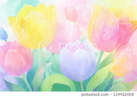 Tulips *Spring flower background material 124482009