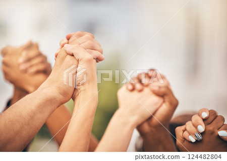 Diversity, community collaboration and holding hands in air strong together or racial empowerment march. Peace protest, trust teamwork and friendship help or friends, group or support human rights Diversity, community collaboration and holding hands in air strong together or racial empowerment march. Peace protest, trust teamwork and friendship help or friends, group or support human rights 124482804
