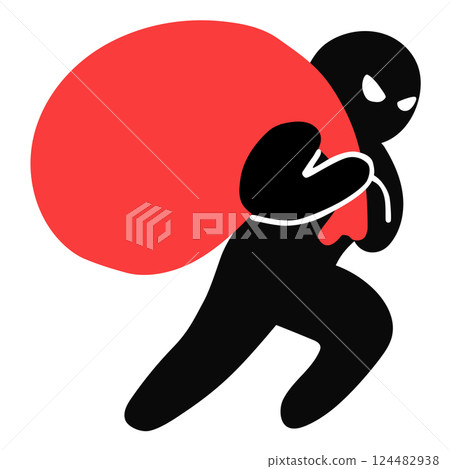 小偷的輪廓向量象形圖 小偷的輪廓向量象形圖 124482938