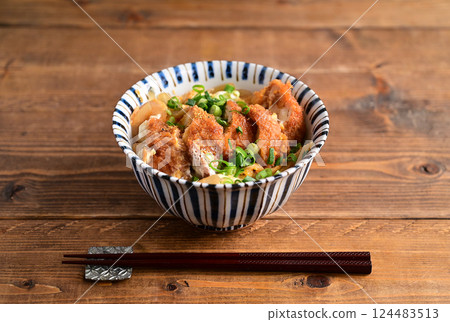 Chicken cutlet on rice Chicken cutlet on rice 124483513