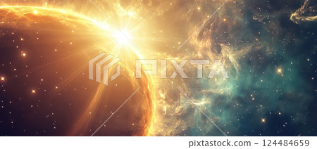 Vivid cosmic explosion of light Vivid cosmic explosion of light 124484659