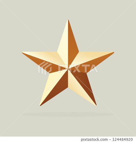 Star Shape in Gold Color Isolated Star Shape in Gold Color Isolated 124484920