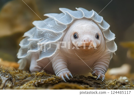 Rare turtle species exploring underwater habitat 124485117