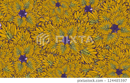 colorful yellow and brown tropical leaves spring nature pattern background colorful yellow and brown tropical leaves spring nature pattern background 124485397