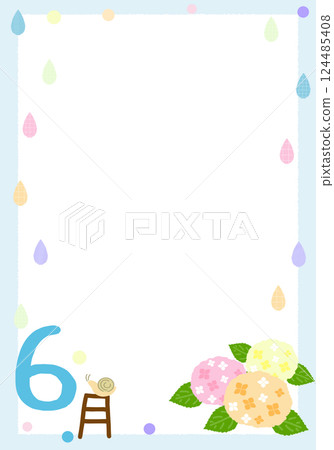 六月繡球花框架 124485408