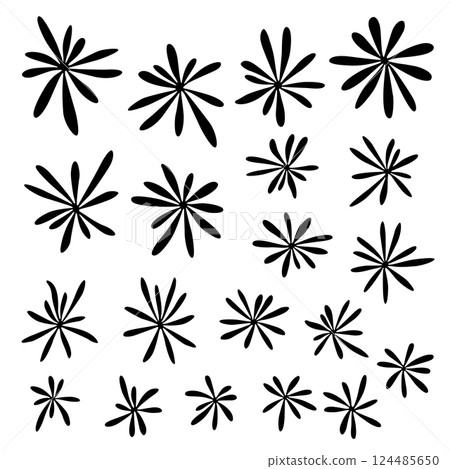 Abstract cute and simple flower material collection, 124485650