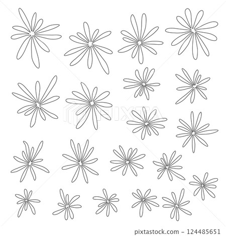 Abstract cute and simple flower material collection, 124485651