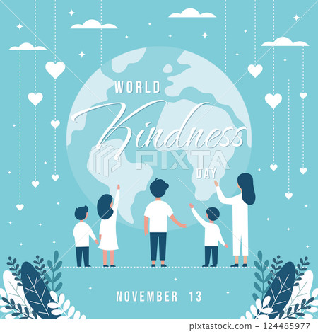 World Kindness Day Illustration with Earth and Children World Kindness Day Illustration with Earth and Children 124485977