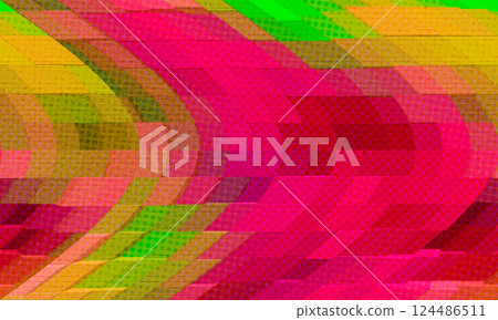 colorful green,pink,yellow ,red halftone geometric abstract design    background 124486511