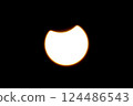 Partial solar eclipse. Eclipse seen from Spain, visible thanks to the country's clear skies. Eclipse of 2025. 124486543