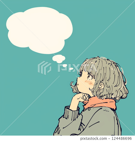 [氣球]有思想的女人和講話泡泡 124486696