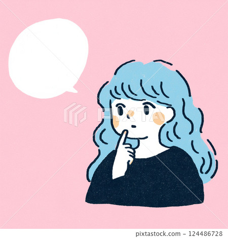 [氣球]有思想的女人和講話泡泡 124486728