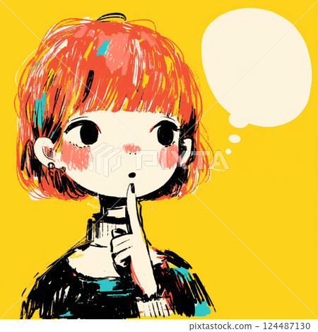 [氣球]有思想的女人和講話泡泡 124487130