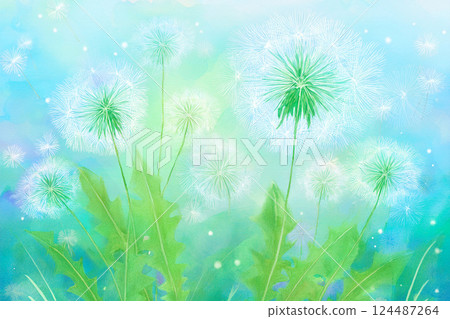 蒲公英*春天的花朵背景素材 124487264