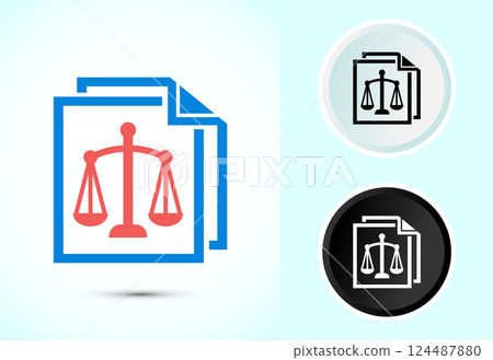 Justice icon design illustration, legal and justice law icon for apps and websites, Color black and white Justice icon design illustration, legal and justice law icon for apps and websites, Color black and white 124487880